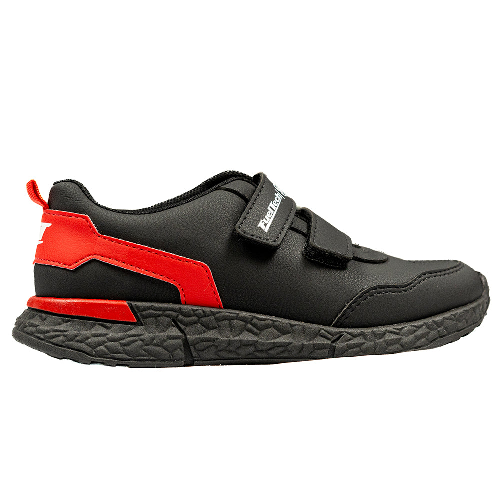 Tênis Race Infantil FT — lateral interna com logos FuelTech e Molekinho da collab BR Sport