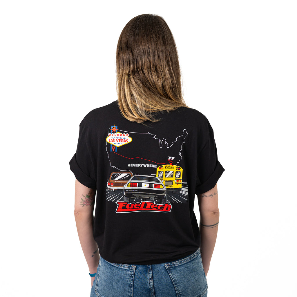 Camiseta Tour Vegas FT - modelo feminino costas